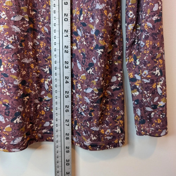 L.L.Bean Prima Supima  Cotton Purple Burgundy Printed Turtle Neck XL Reg Woman's - Picture 6 of 7